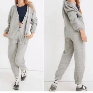 MADEWELL Better Terry Coverall Fleece‎ Jumpsuit Grey Women'sXXS Oversized Lounge